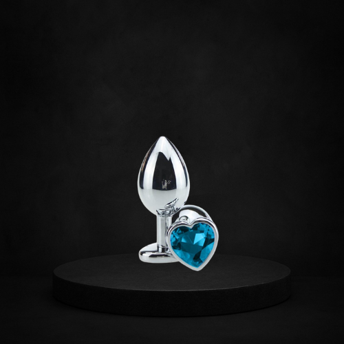 Plug Anal Metal m Coração Azul