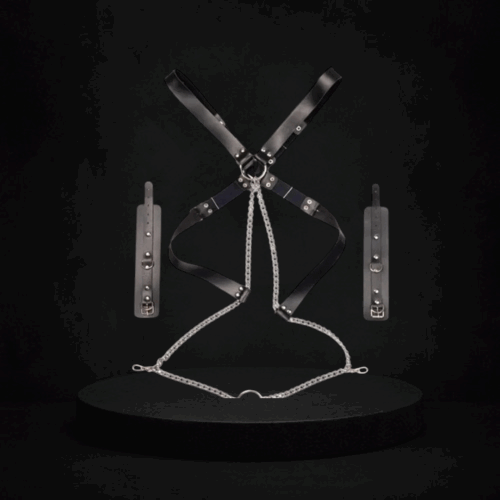 Kit Elegance com coleira e algemas conectados